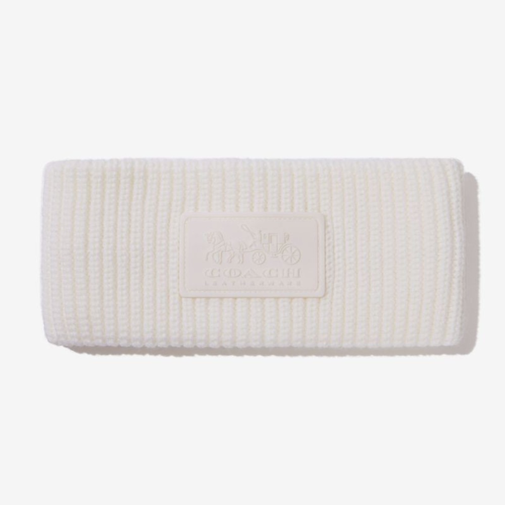 COACH Headband Cable Knit for Winter in White
